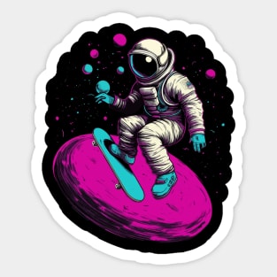 Skateboarding Astronaut Space Science Gifts Funny Space Sticker